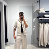 Coordinato Ballon Crop Beige