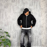 Felpa Zip Crop Black