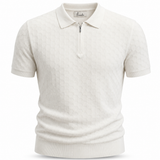 Polo Filo Zip Positano White