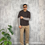 T-Shirt Double Square Brown