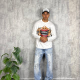 Long Sleeve Boxy Lips White
