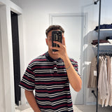 Polo Crop Righe Black