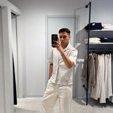 Pantalone Lino Straight Beige