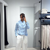 Camicia Lino Coreana Sky