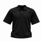 Polo Over Crop Black