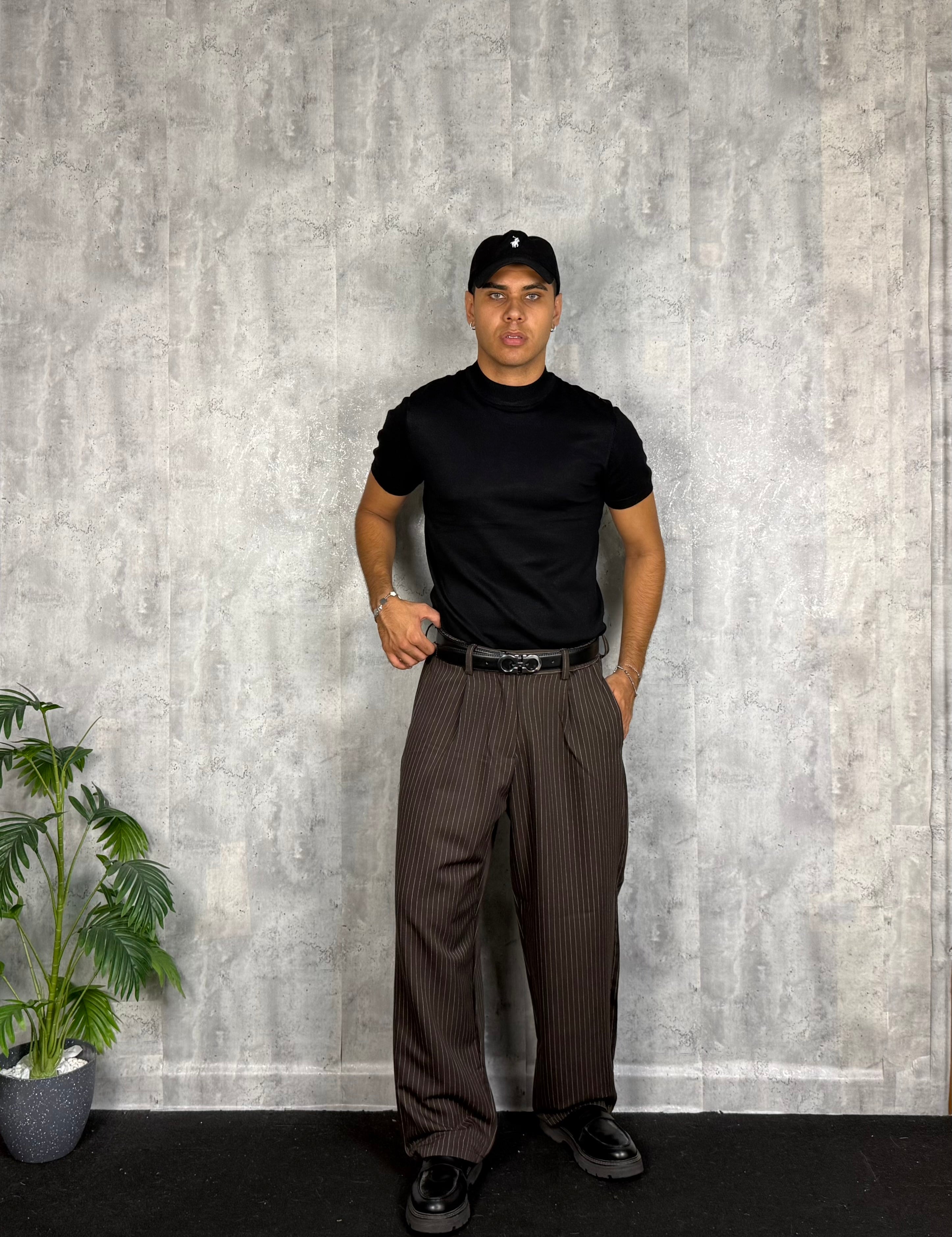 Pantalone Business Gessato Brown
