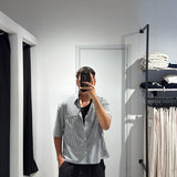 Camicia Cropped Quadro Black