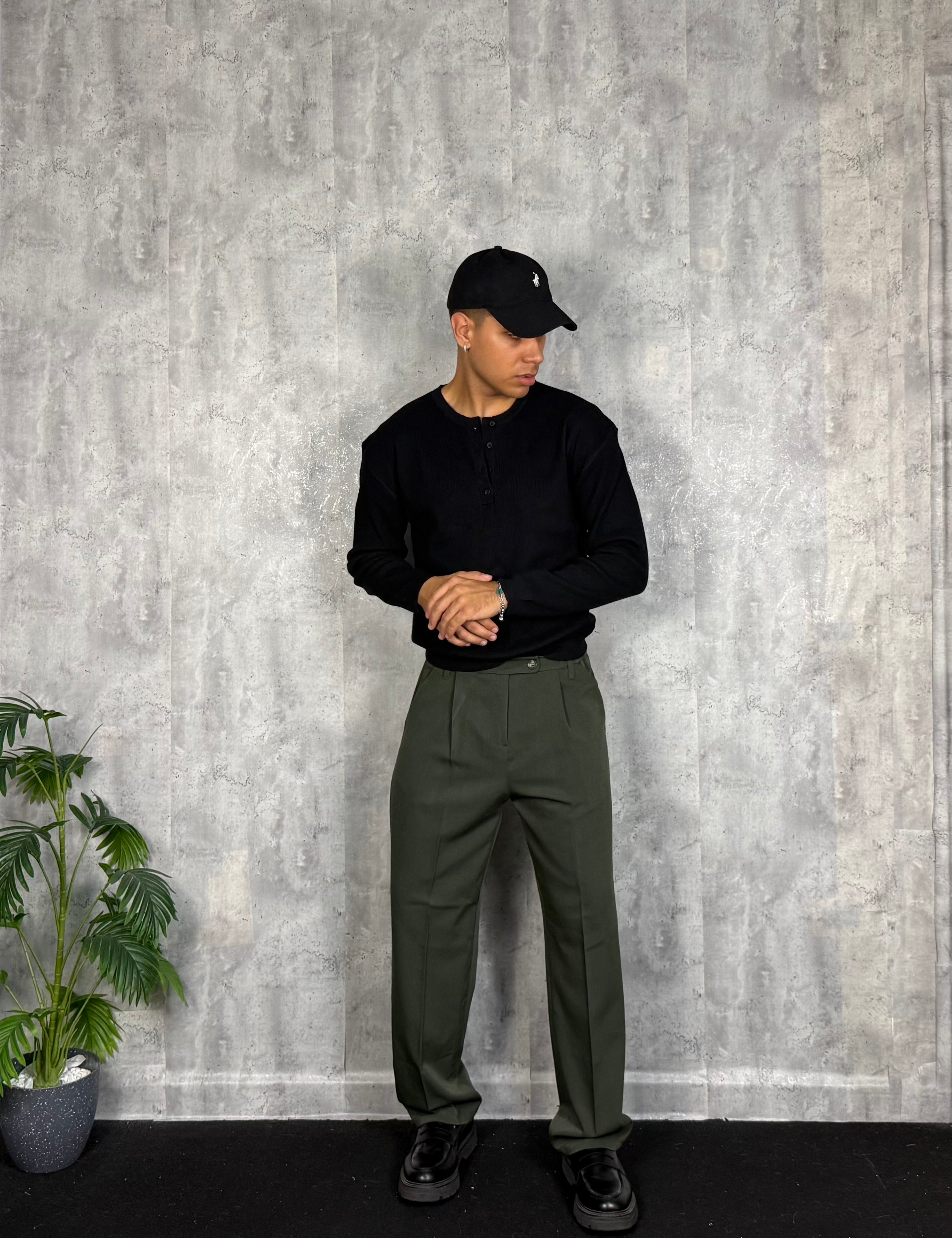 Maglia Filo Crop Coste Black