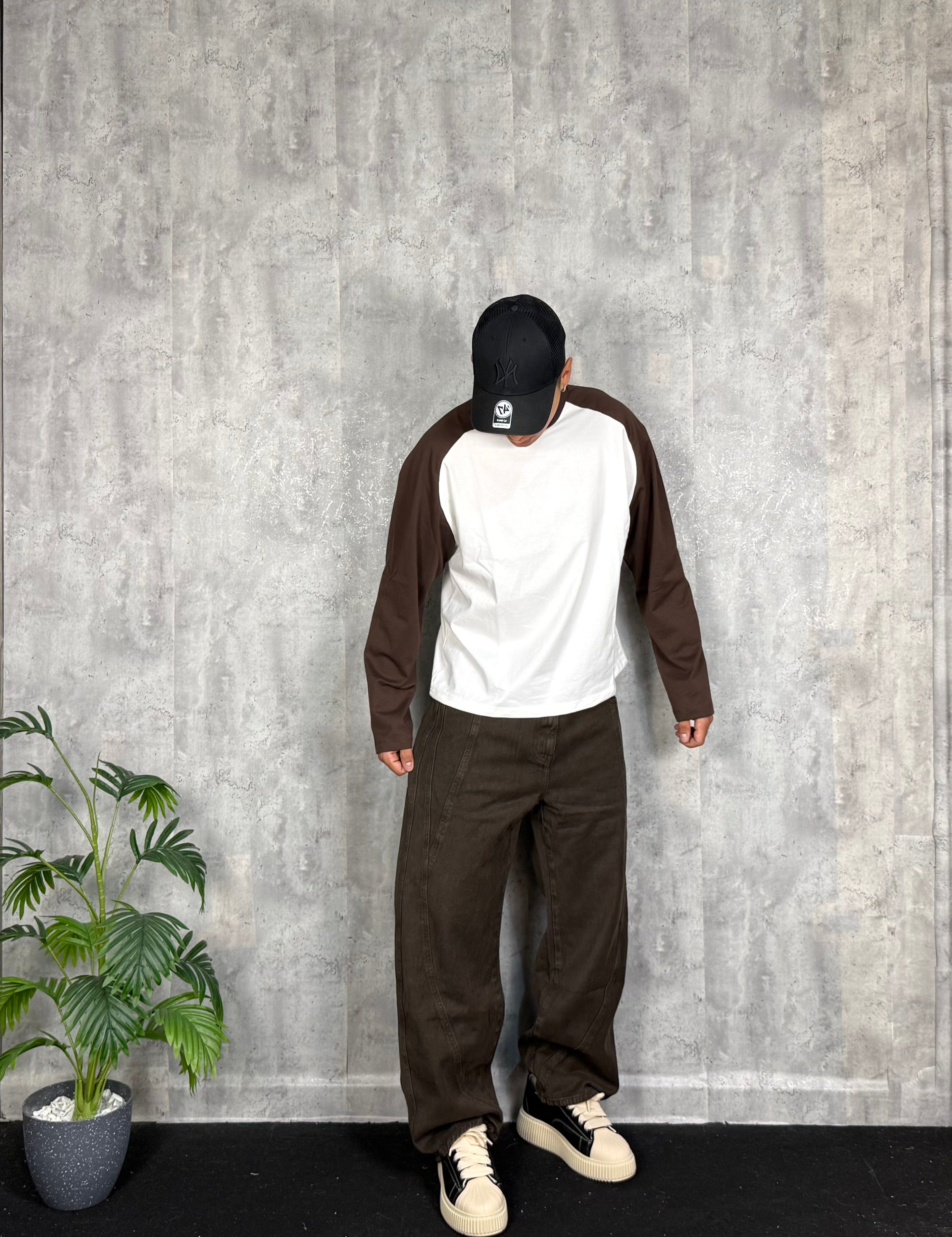 Longsleeve Double Crop Brown