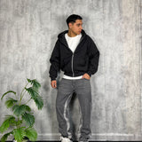 Hoodie Zip Dark Grey