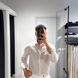 Camicia Lino MilleRighe Beige