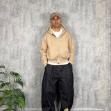 Felpa Zip Crop Beige