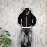 Felpa Zip Crop Black