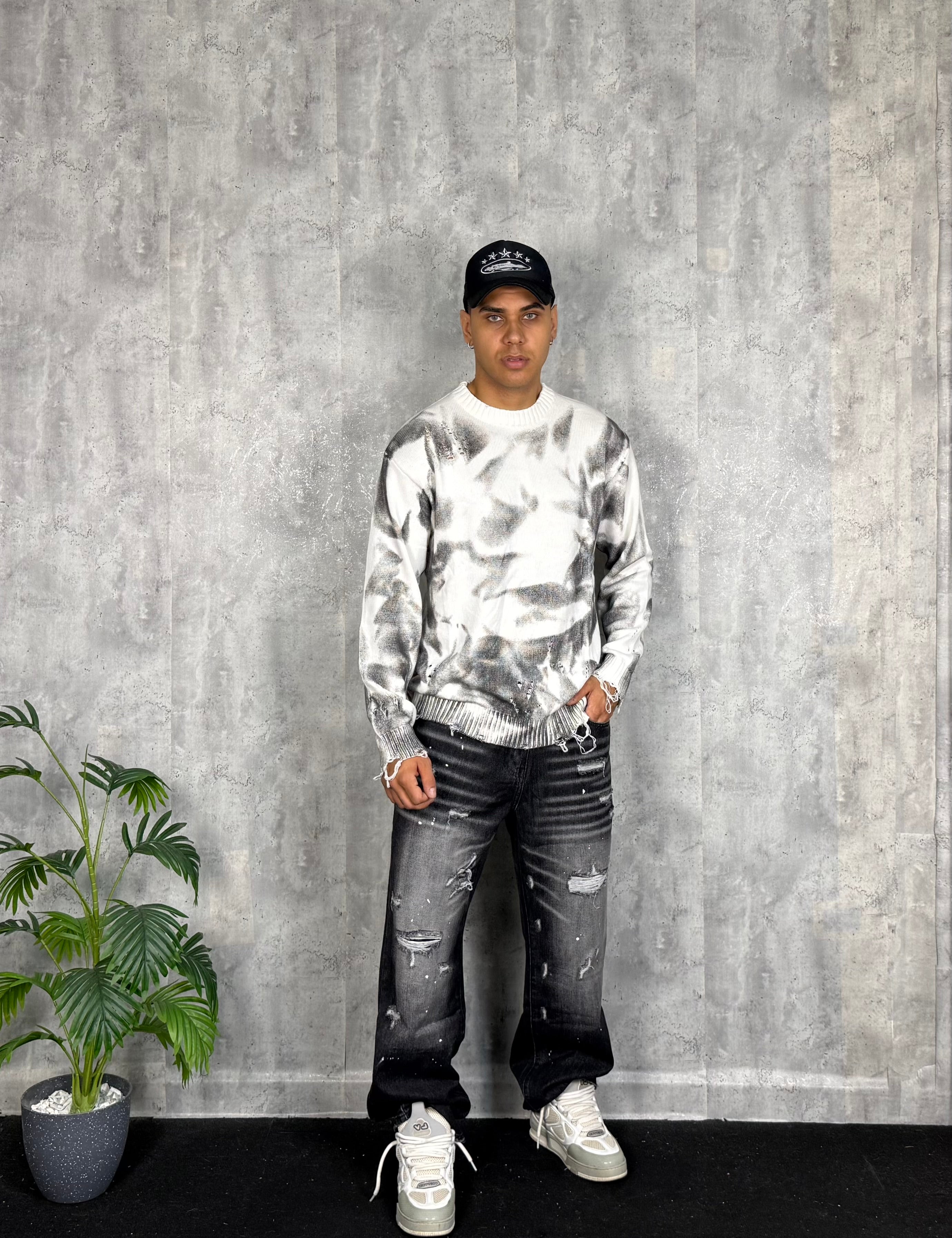 Pullover Paint Ropture White