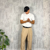 Pantalone Business Gessato Beige