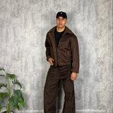 Montone Cropped Zip Brown