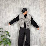 Gilet Denim Crop Pocket