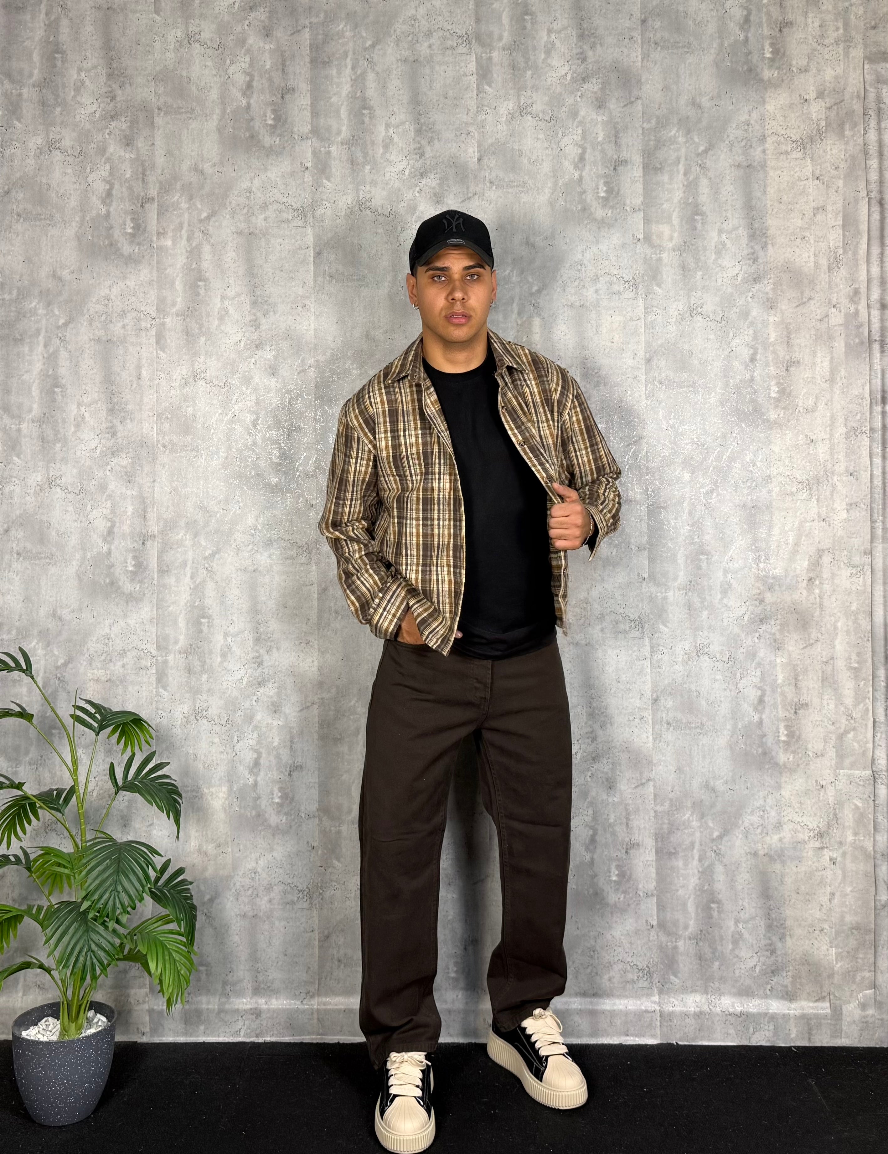 Jeans Wide Fit Brown