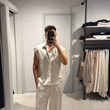 Camicia Smanicata Beige