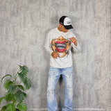 Long Sleeve Boxy Lips White