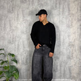 Jeans Wide Marmorized Black