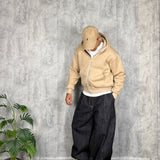 Felpa Zip Crop Beige