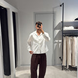 Camicia Cropped White Linen