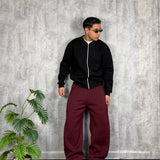 Hoodie College Zip Black