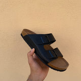 Sandalo Birk Nero Lucido