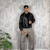 Camicia Cropped Pelle Black