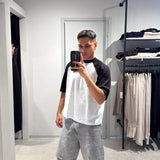 T-Shirt Crop Bicolor White