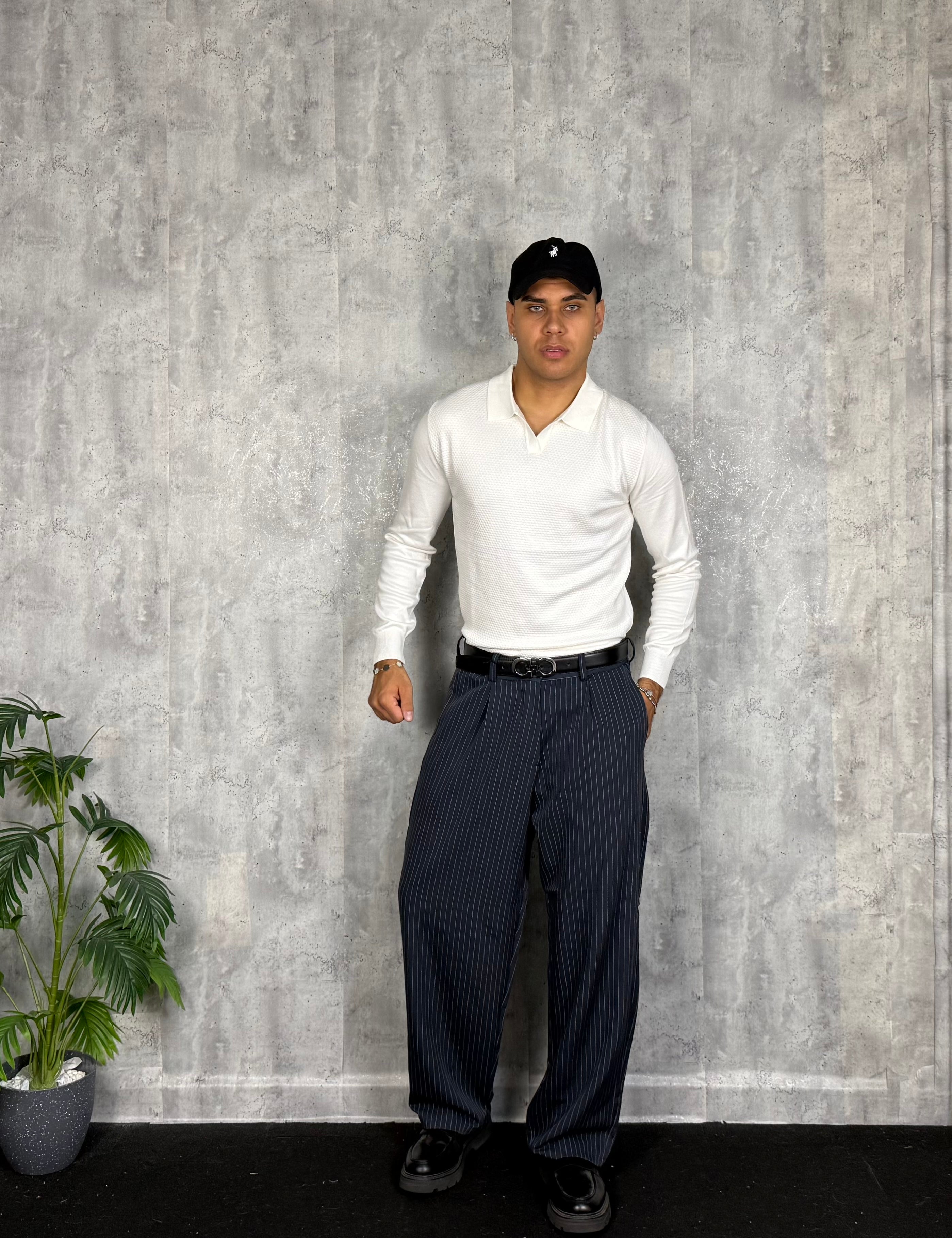 Pantalone Business Gessato Blue