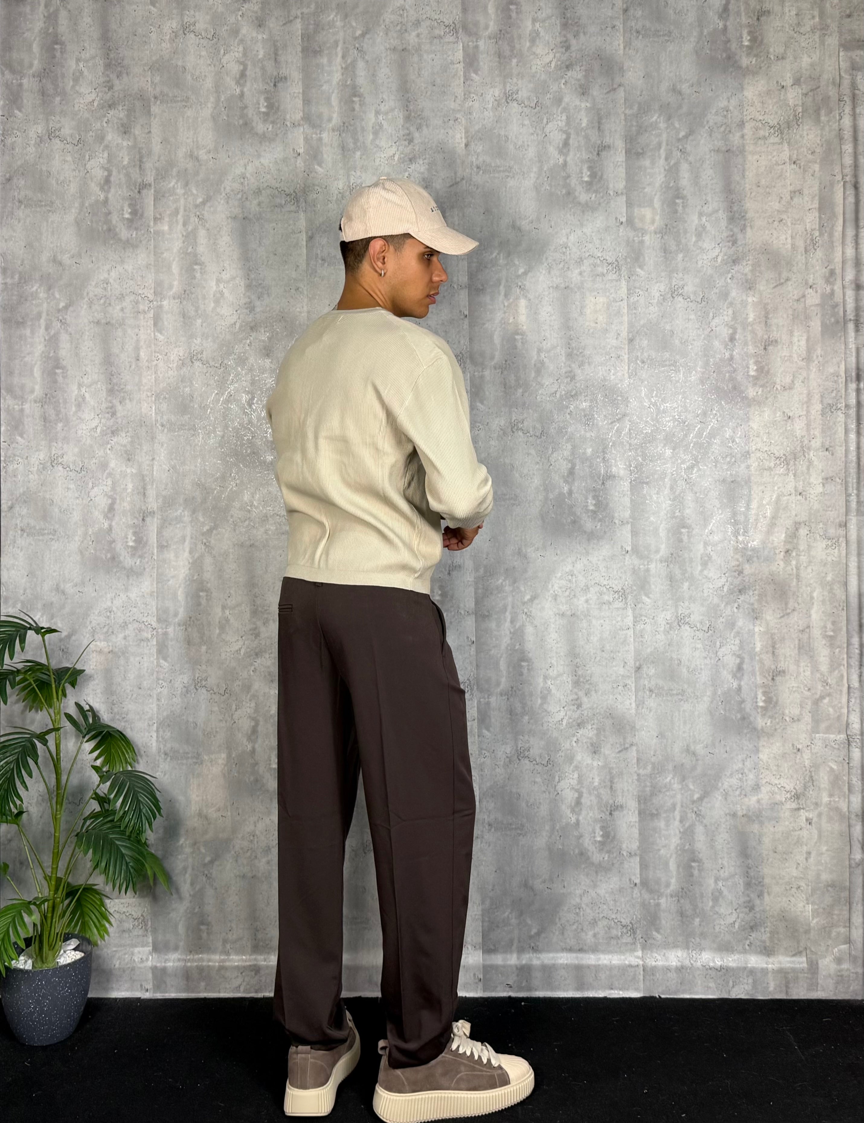 Pantalone Wide Fit Brown