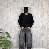 Jeans Wide Marmorized Black
