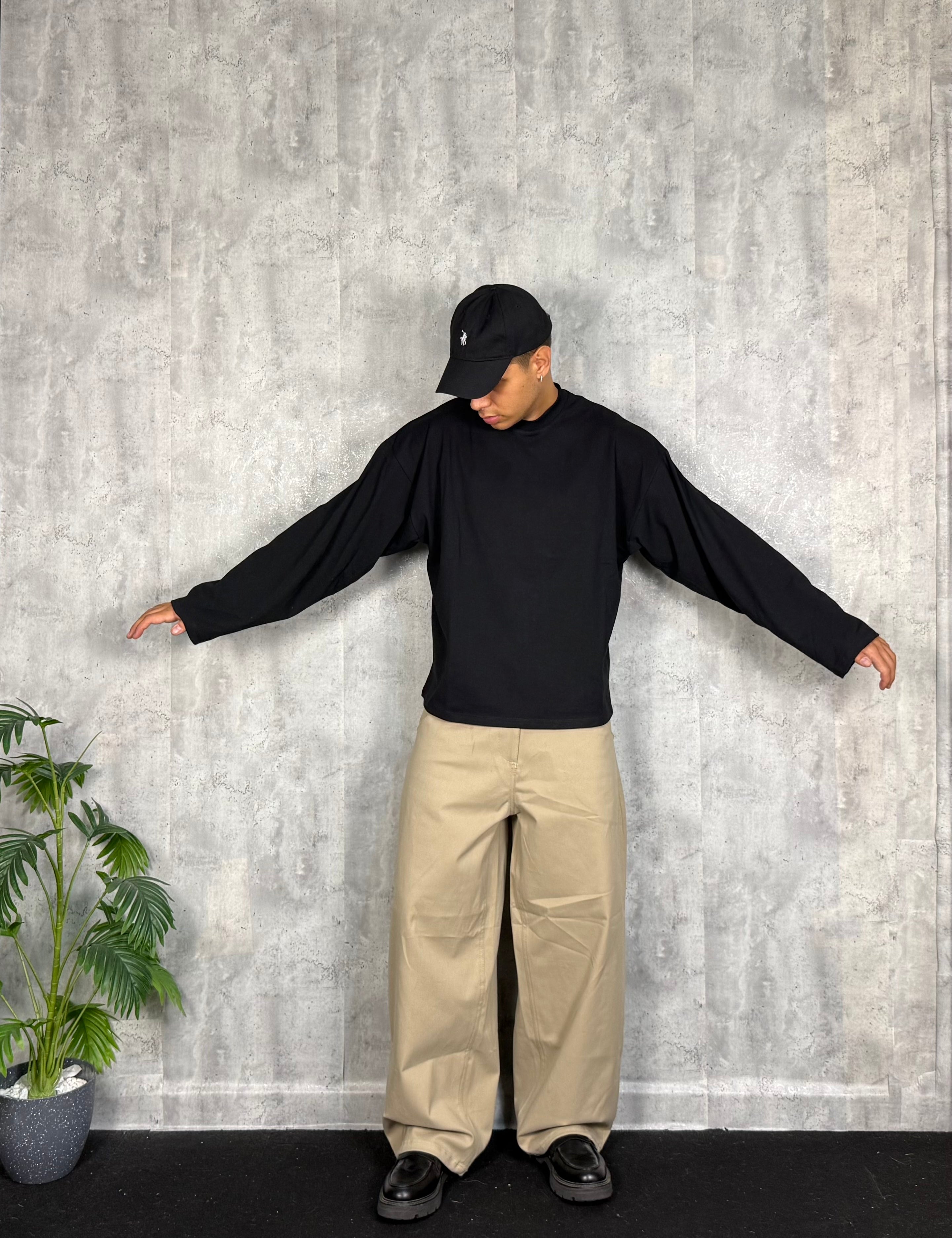 Longsleeve Maxi Crop Black