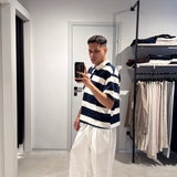 Polo Over Crop Blue