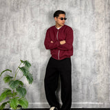 Hoodie College Zip Bordeaux