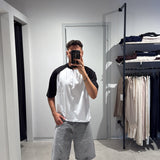 T-Shirt Crop Bicolor White
