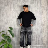 T-Shirt Double Square Black