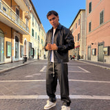 Coordinato Zip Pelle Nero
