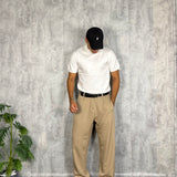 Pantalone Business Gessato Beige