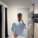 Camicia Lino Coreana Sky
