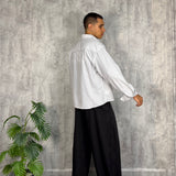Camicia Crop Gessata White