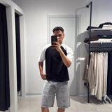 T-Shirt Crop Bicolor Black