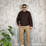 T-Shirt Long Sleeve Double Brown