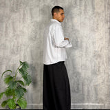 Camicia Crop Gessata White