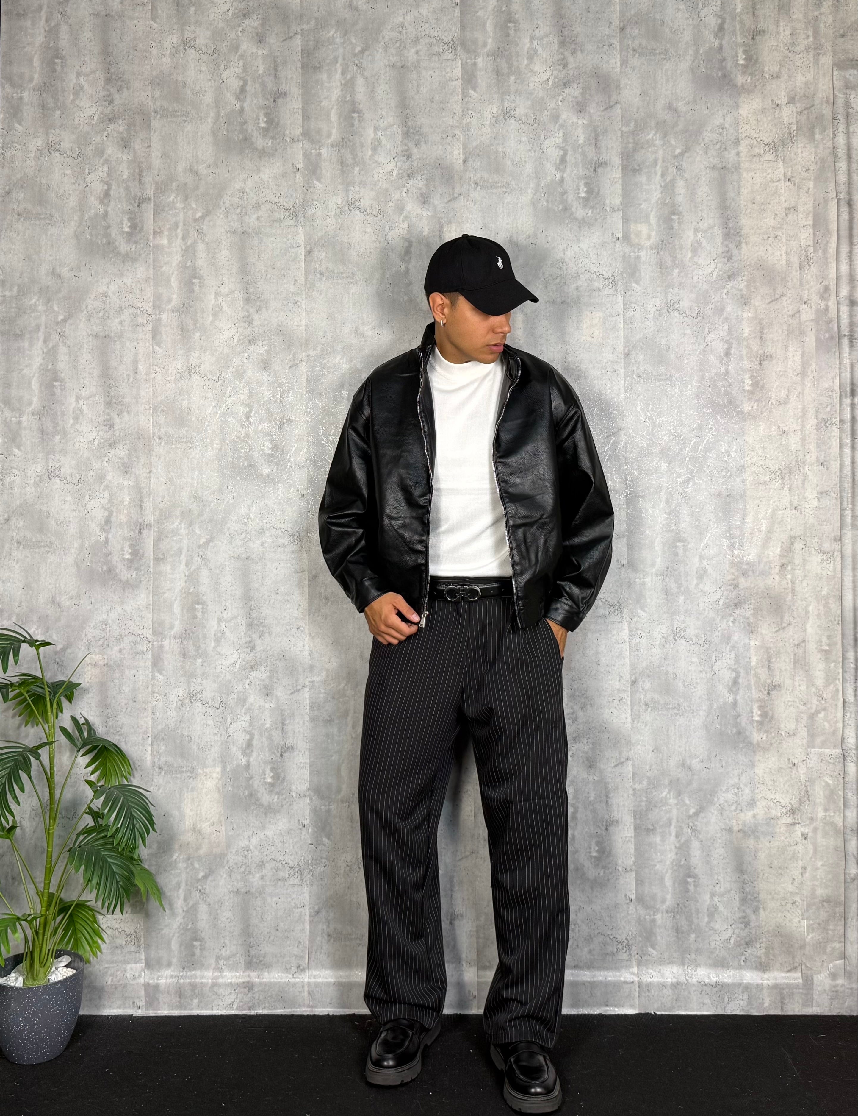 Pantalone Business Gessato Black