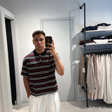 Polo Crop Righe Black