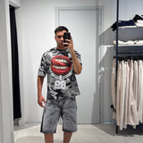 T-Shirt Military Grey Lips