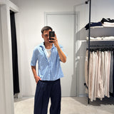 Camicia Crop Lumber Blue